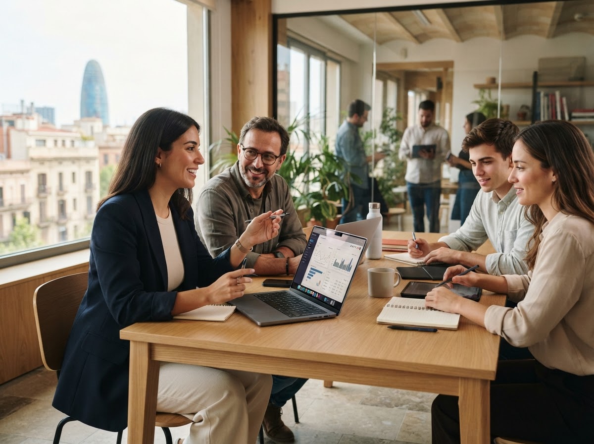 Nexalvo IA 57 equipo trabajando con paneles de análisis de datos
